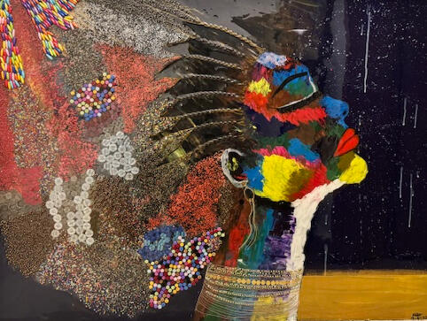 Anabethe. Acrylic, beads and Resin on Canvas